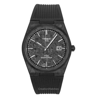 PRX Carbon Синтетический ремешок Черный циферблат Автоматический T137.907.97.201.00 100M Мужские часы