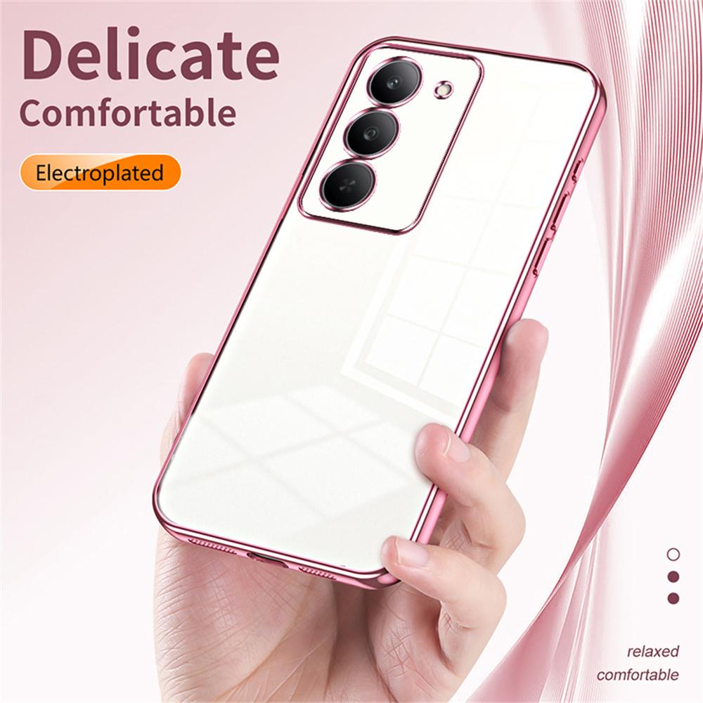 For Realme V60 Pro 5G/14x 5G Case Electroplating Frame Soft TPU Phone Cover