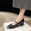 Туфли на плоской подошве для женщин, весна-осень 2024, новые туфли на плоской подошве, модные туфли-лодочки с квадратным носком, размер 35-40