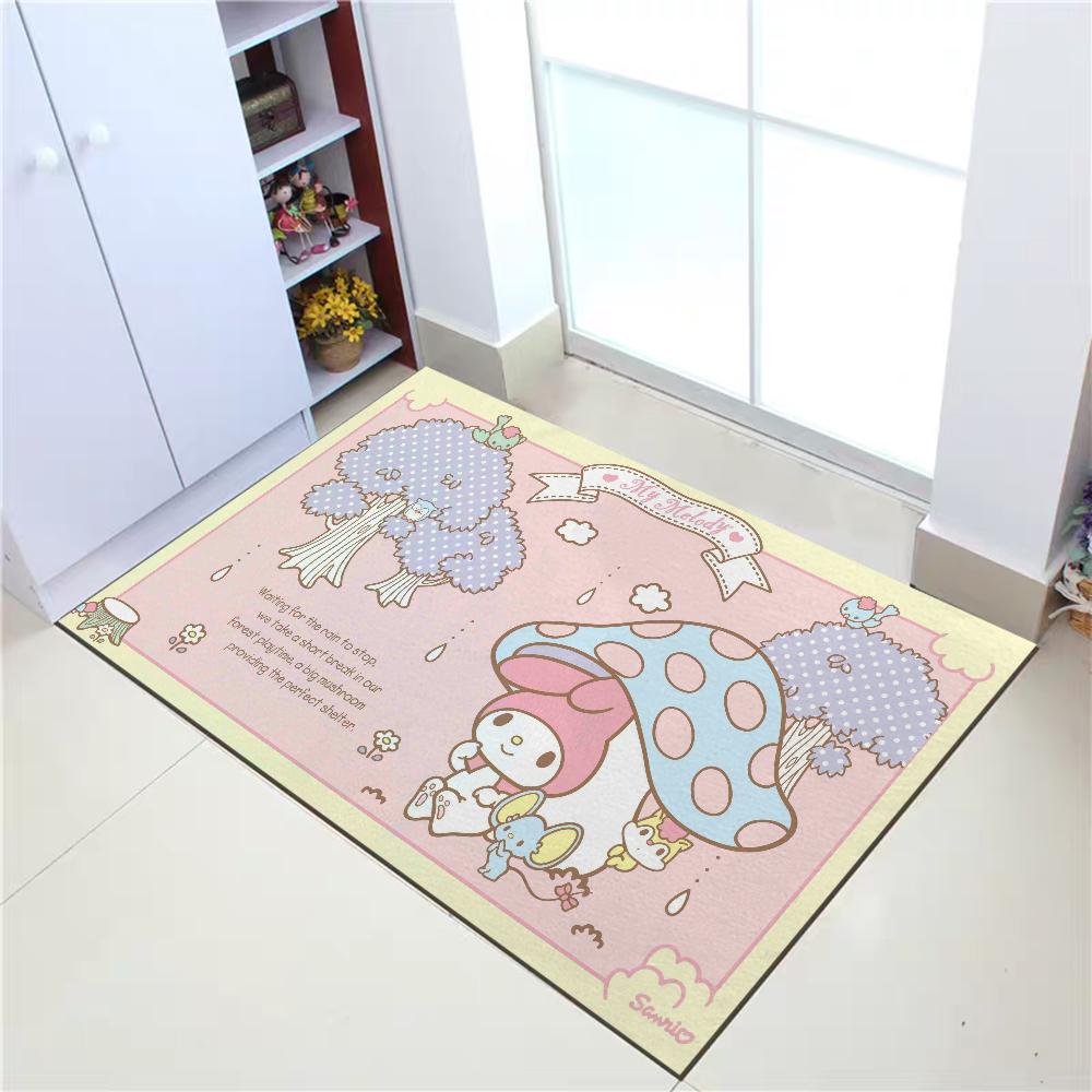 Коврик для двери My Melody Кавайный ковер Кухонный декор Впитывающий коврик для ванной Комнатный ковер Спальня Коврик для двери Входная дверь Коврики Ковры