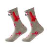 Valentine's Day Couple Heart-Shaped Magnet Socks With Hand-Holding  (Mid-Calf Socks)
