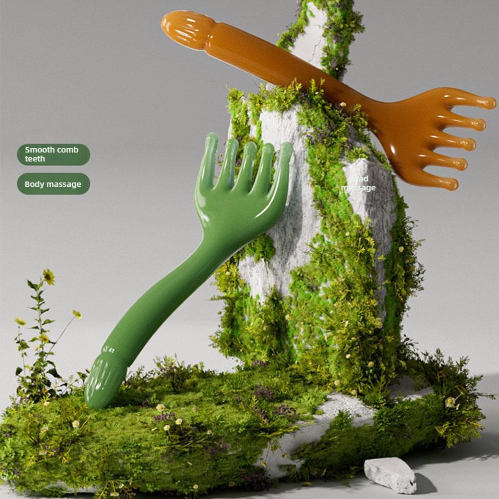 Natural Golden Sandalwood Five-Claw Scalp Massager Back Sha Massage Care Meridian Tool Handheld H1T5