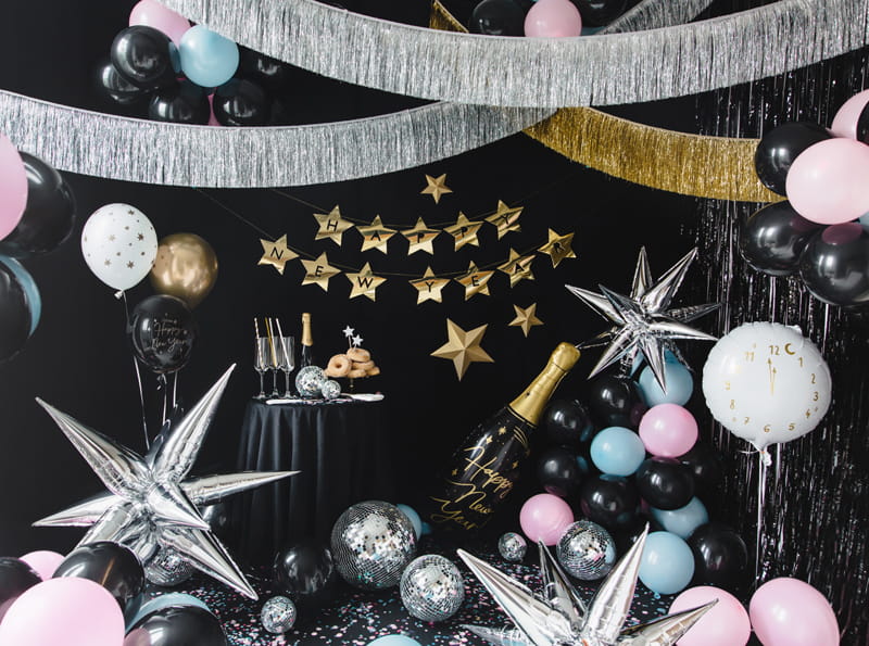 PartyDeco Party Curtain Black 90x250cm