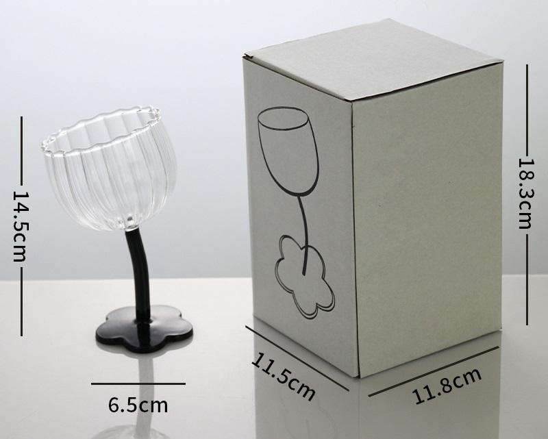 Винтажный прозрачный бокал с цветочным основанием и изогнутой ножкой для белого, красного вина, шампанского, коктейля, джина, 200 мл, скандинавский рябь, стеклянный стакан