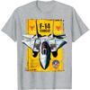 Vintage Yellow Border Abstract Aircraft Poster Style Front Graphic Tshirt Grunge Print Soft Short Sleeve Casual Daily Tee
