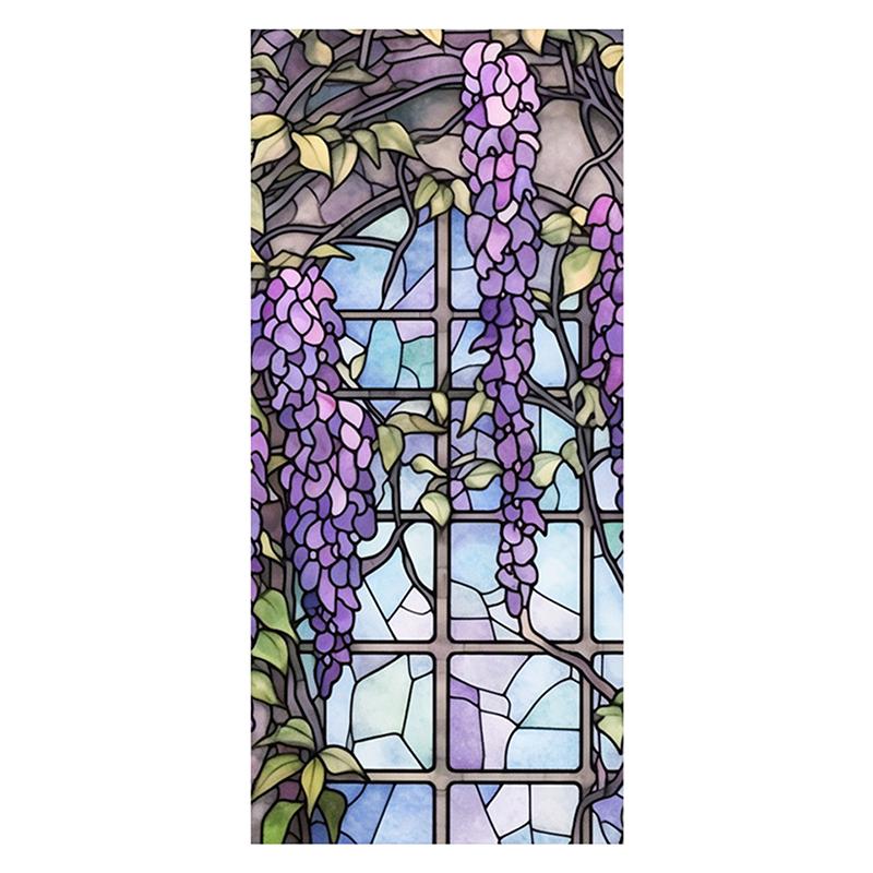 45x100 см окрашенная цветная тропическая растительная пленка для окон и дверей ПВХ статическая адсорбционная стеклянная наклейка для домашнего декора съемная