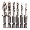 1/4 Inch Hex Shank HSS Metric Hand Screw Thread Tap Taper Drill Bit Tool M3-M10