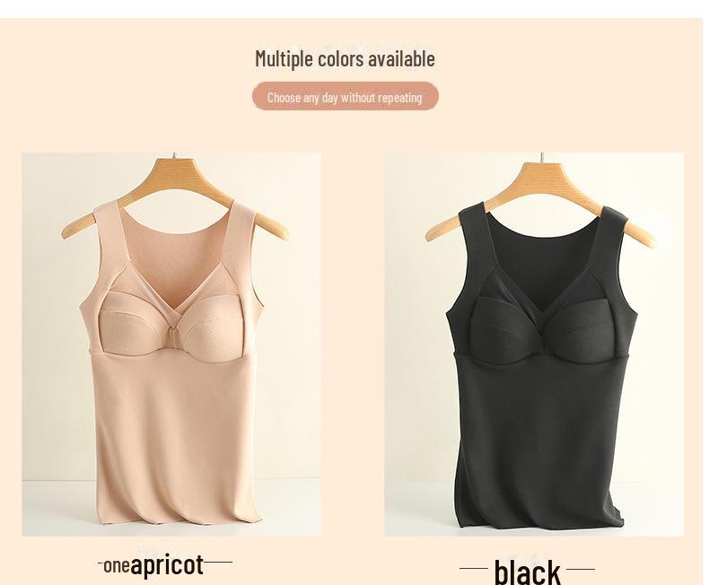 Бесшовный утепленный цельный жилет из немецкого бархата с отделкой без чашек для осени/зимы.