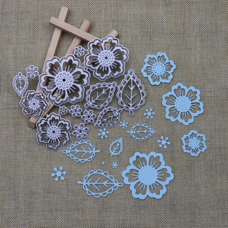 Набор из листьев цветов, штампы для резки металла, штампы для подсолнухов для самостоятельного изготовления открыток, скрапбукинга, тиснение