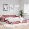 VidaXL Daybed with Trundle and Drawers Pink 100x200 Cm Velvet 3196987