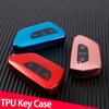 Colorful TPU Car Key Case Cover For VW Volkswagen Golf 8 Mk8 Skoda 3 Buttons Smart Keyless Remote Control Cases