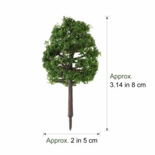 WINOMO Tree Models, Set of 20, Approx. 9cm (Dark Green), for Model Trains, Railways, Buildings, Miniature Gardens, Landscapes, and Educational Use
