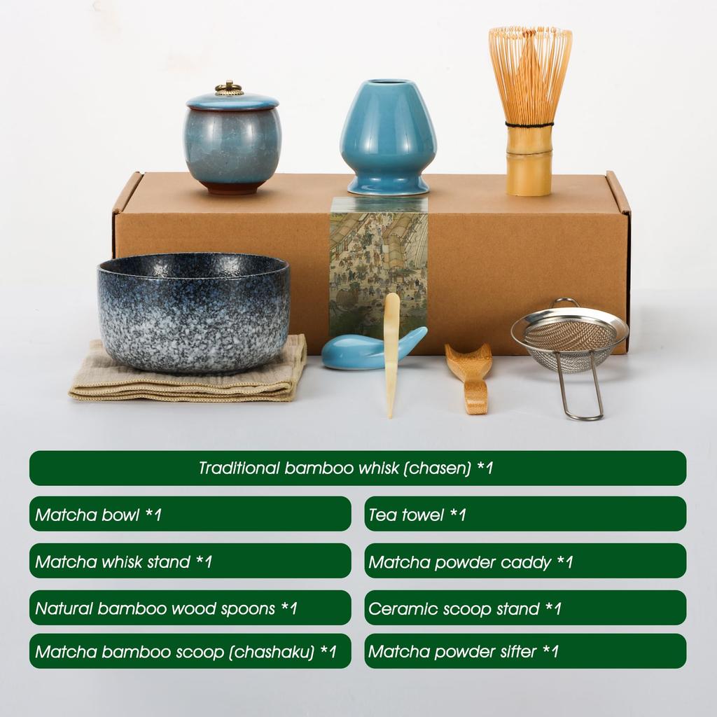 DiDiDiBirDi matcha tea bowl matcha tea tea ceremony set is suitable for and you can also give a matcha tea kettle matcha bamboo shovel natural bamboo