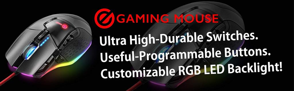 ELECOM Gaming Mouse 13 Buttons Programmable RGB Compatible Equipped with Hardware Macro DPI Adjustment Weight Balance Adjustable Ceramic Sole Black