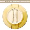1 Set Metal Plate Spring Hanger with Wall Mount Hook Clear Protector Invisible W-shape Adjustable Round Rectangle Square Ceramic Decorative