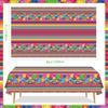 4 Pcs Mexican Fiesta Tablecloth Cinco De Mayo Plastic Table Cover Mexico Colorful Striped Paper Flower Table Cloth Mexican Holiday Theme Rectangle