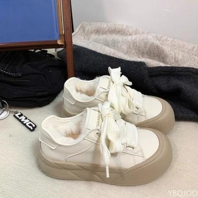 Модные толстоподошвенные туфли-хлебушки с большим пальцем, зимние толстые женские теплые простые удобные повседневные легкие хлопковые туфли