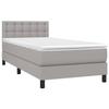 Maison Exclusive - Sommier à lattes de lit avec matelas Gris clair 90x200 cm Tissu