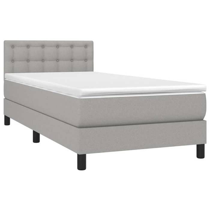 Maison Exclusive - Sommier à lattes de lit avec matelas Gris clair 90x200 cm Tissu