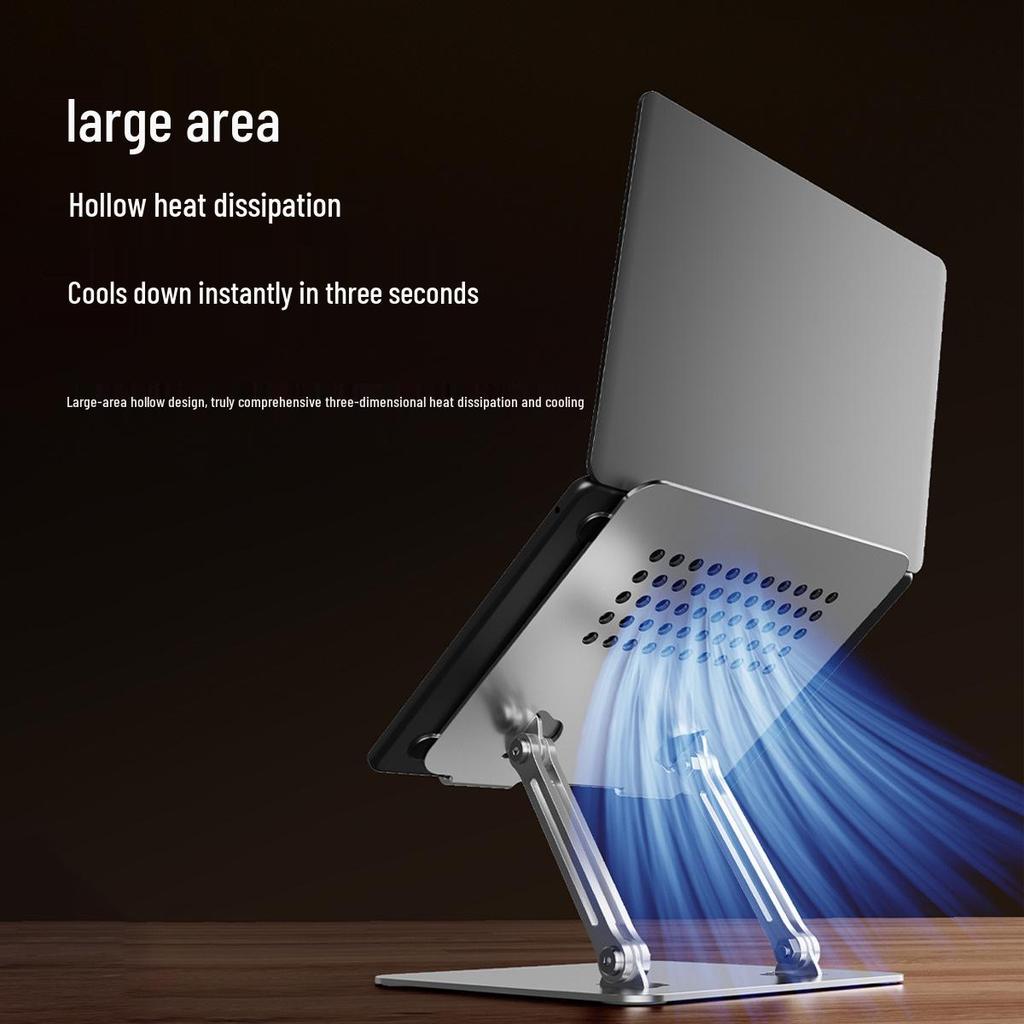 Rotatable Laptop Cooling Stand Tray - Portable Desktop Riser & Vertical Office Lift for Gaming