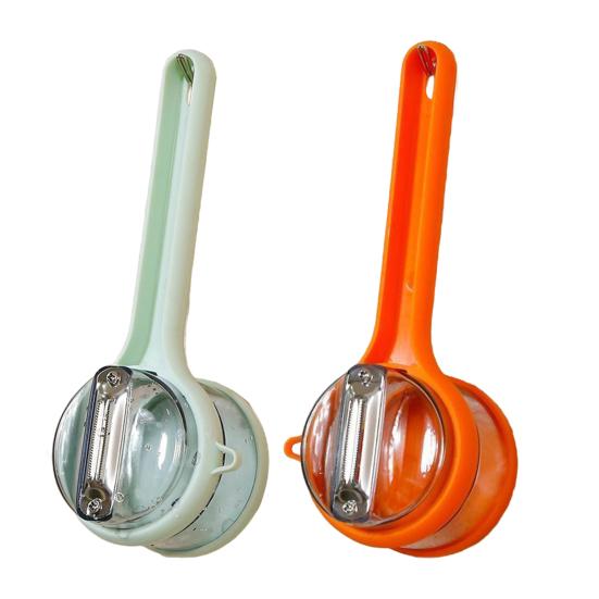 Овощечистка из нержавеющей стали с контейнером для сбора очистков Двусторонняя эффективная машина для чистки Многофункциональные овощечистки для домашней кухни