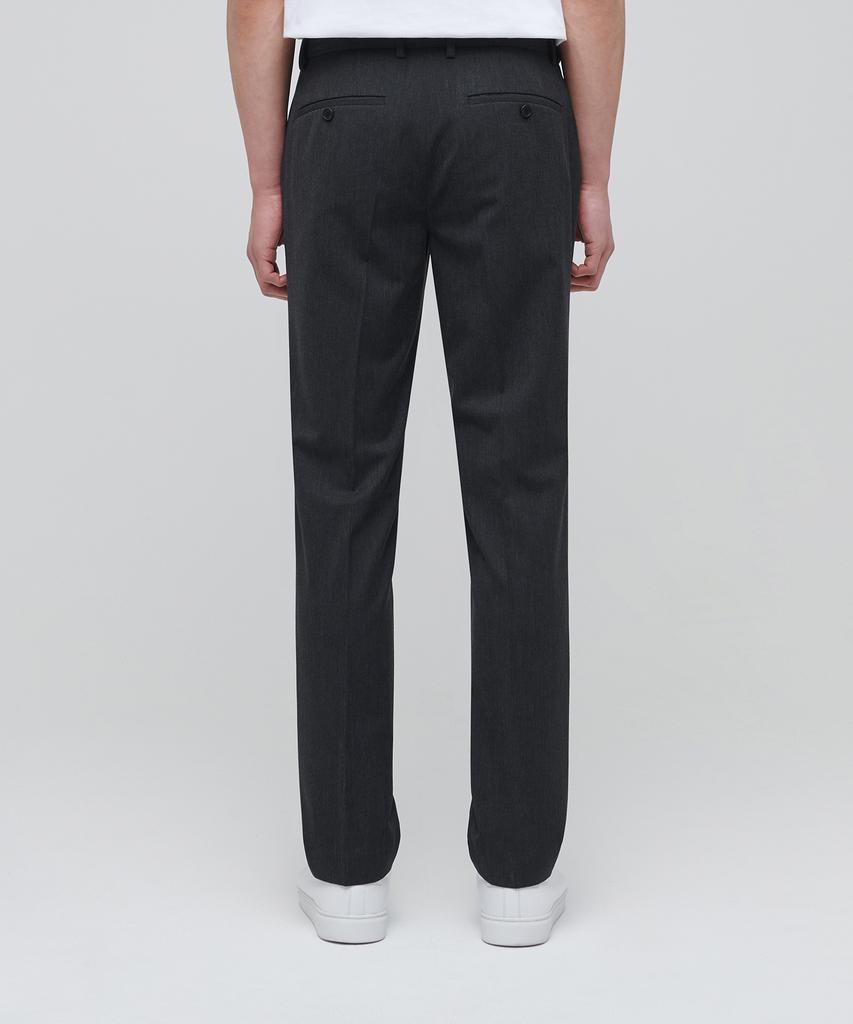 MUSINSA STANDARD Lightweight Tapered Hidden Elastic Waist Length Slacks [Charcoal Gray]