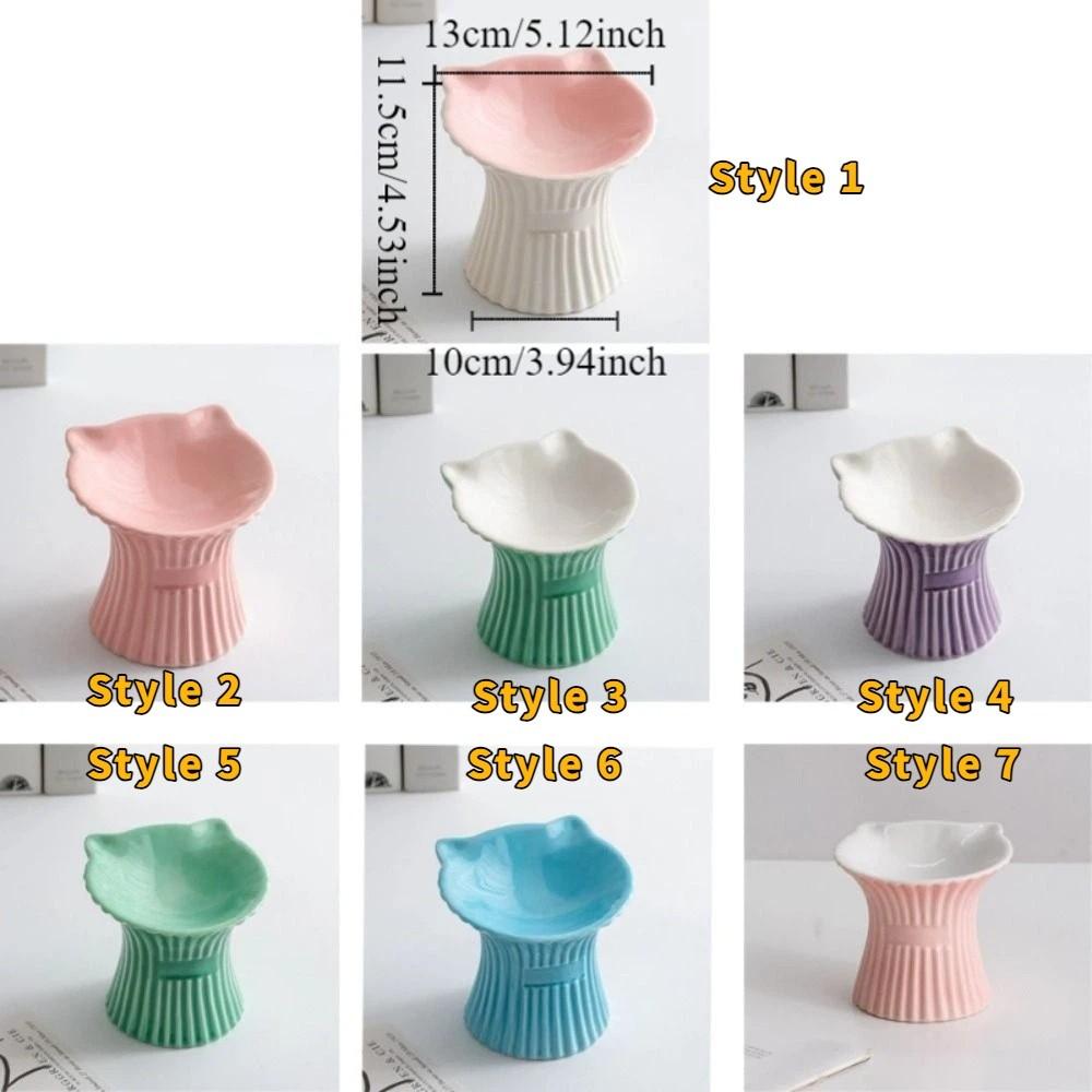 High Foot Dog Food Feeder Anti-Slip Base Cat Feeding Dish Cute Pet Drinking Bowl Food Feeding