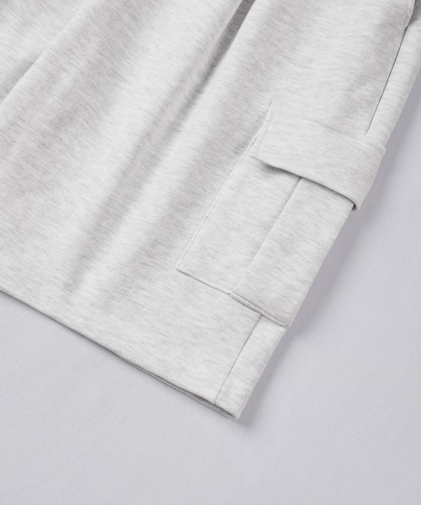 TOPBOY Heavy Duty One-Pleat Cargo Training Shorts White Melange