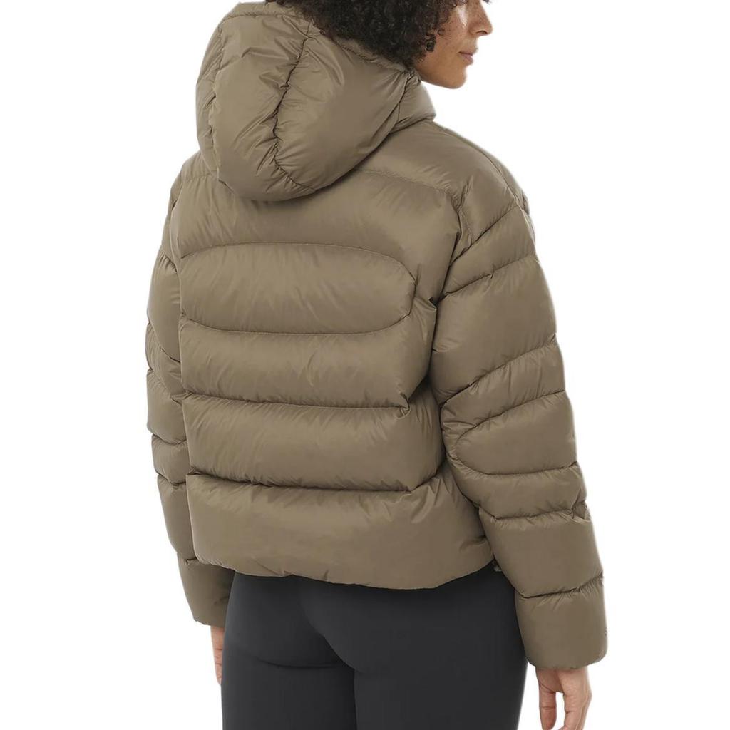 SALOMON Outline Novelty Down Hooded Zipper Solid Long Sleeve Jacket Women Jacket Light-Brown LC2277400