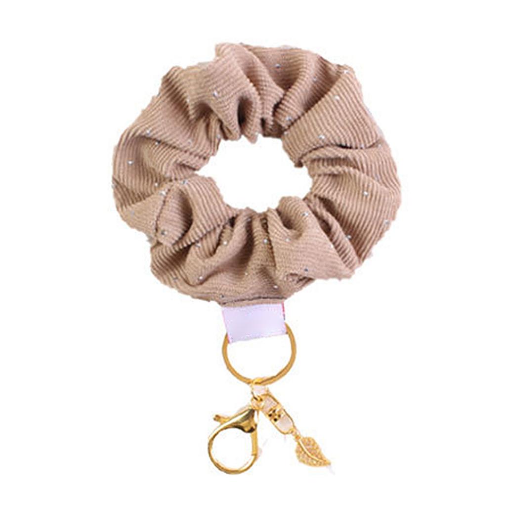 Fashionable Scrunchie Wristlet Keychain Charm Pendant Versatile Use Hair Tie Accessory for Trendy Women and Girls