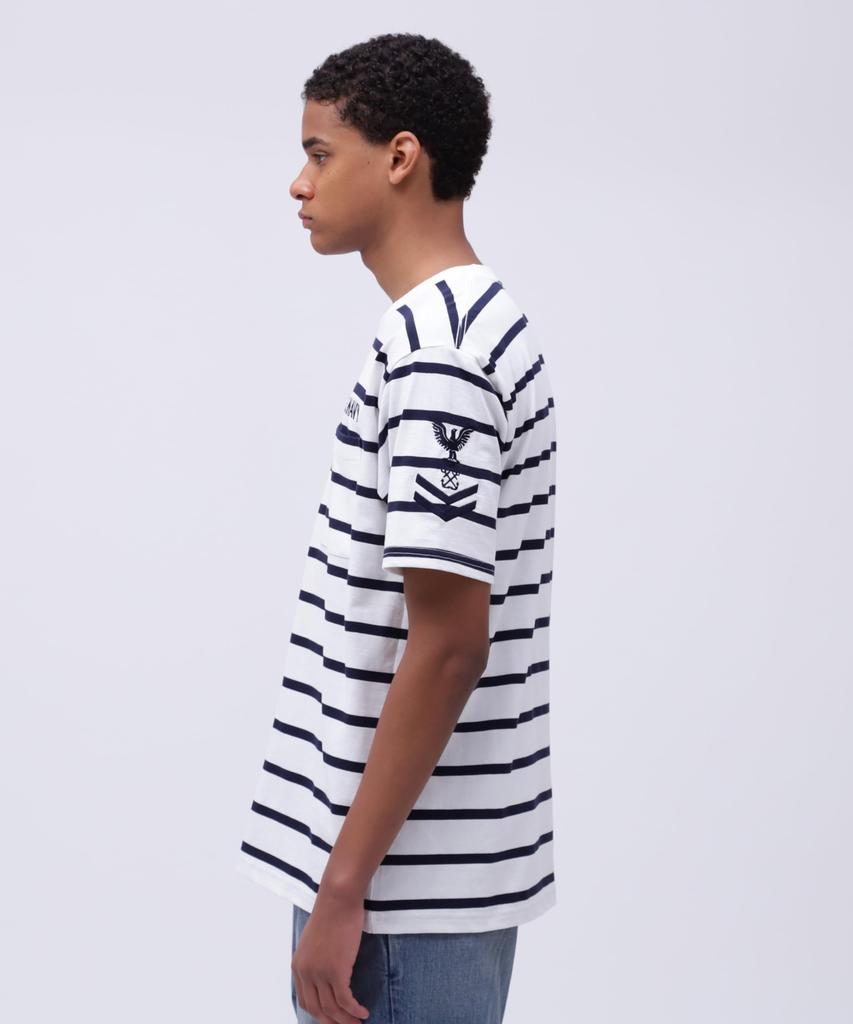 AVIREX NAVAL POCKET T-SHIRT navy border L 783-5934011