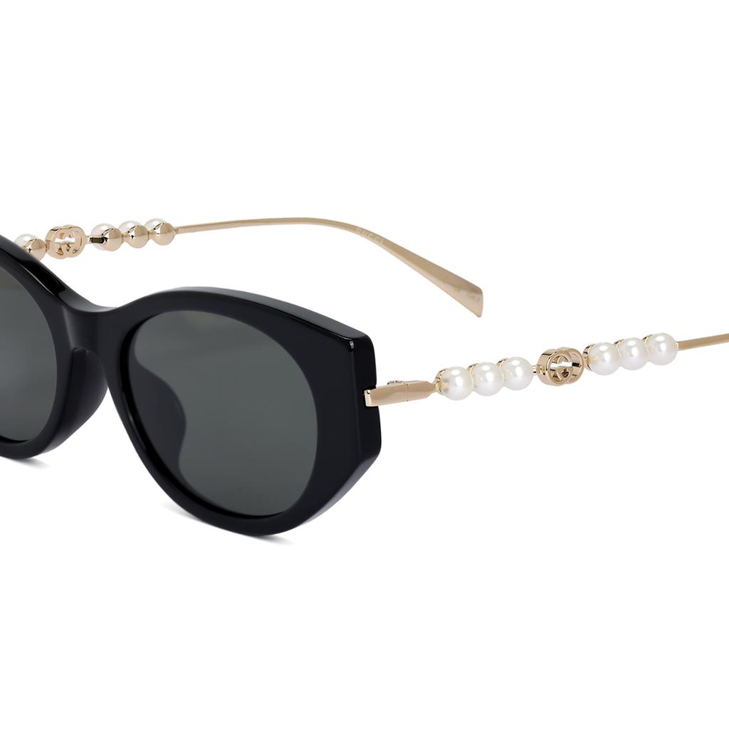 Gucci Emblem Collection Recycled Acetate Cat Eye Sunglasses Women sunglasses Black Gray GG1970SA001