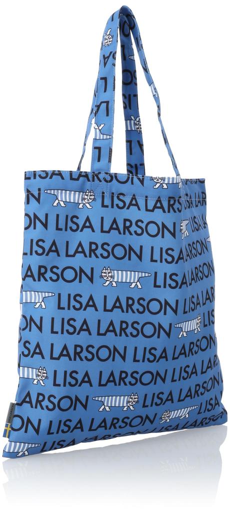 Женская Экологичная Сумка-Тоут, Сумка Через Плечо LISA LARSON, Большая Вместимость, Формат A4, B4, A3, Принт с Кошкой, Логотип Mikey, ITCK-01, Синяя