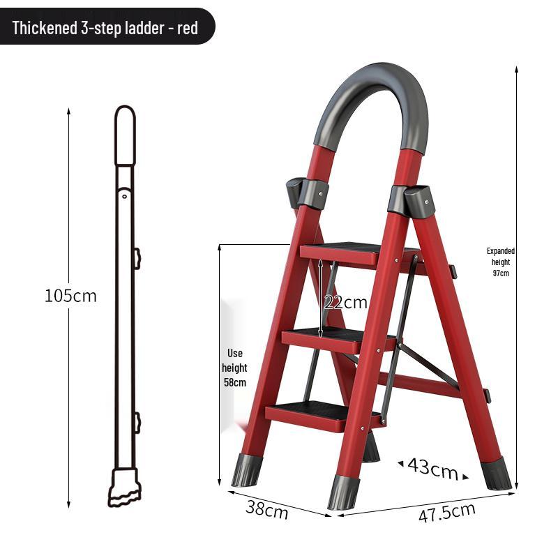 Compact Folding Multi-Functional Telescopic 4-Step A-Frame Ladder