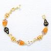 Color Drip Pumpkin Hat Skull Bracelet Personalized Hip Hop Halloween Splicing Bracelet Vl714