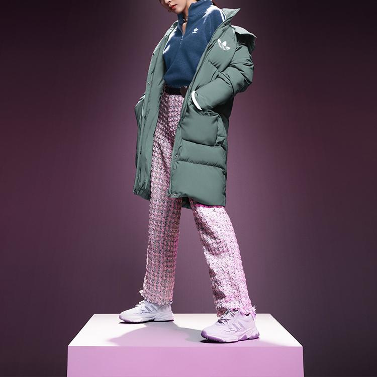 adidas Оригинальные флисовые толстовки Hz Женские Синие С воротником-стойкой Средняя Обычная H38867