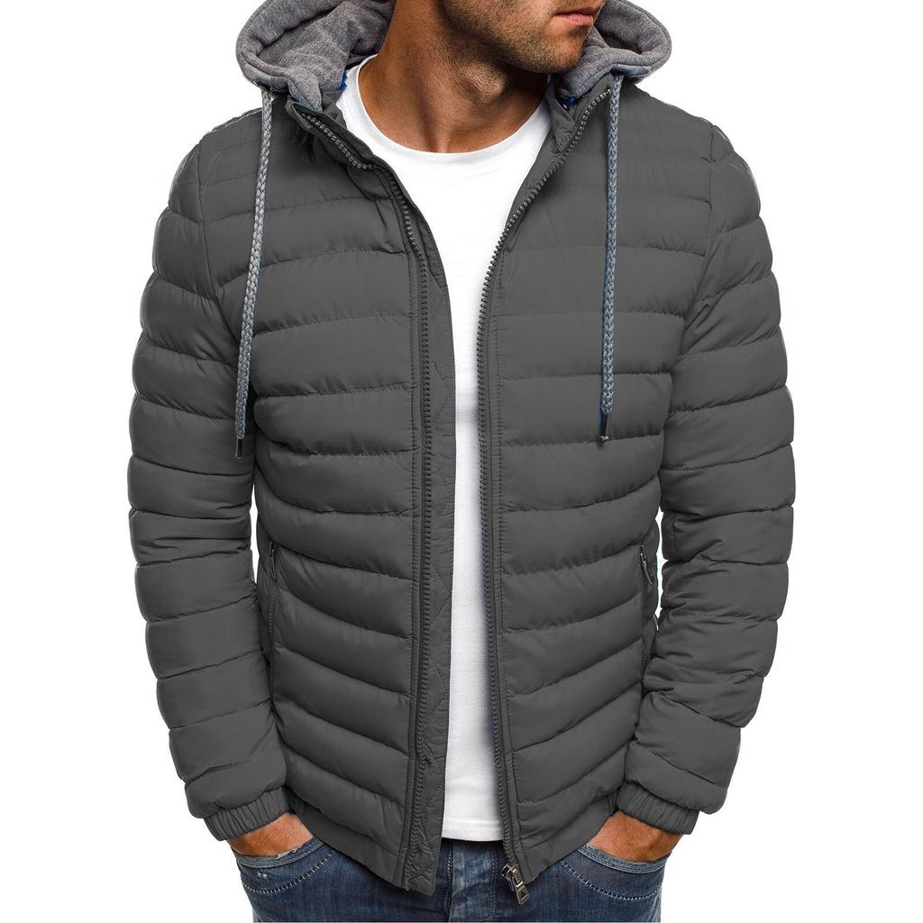 Men's Winter Zipper Warm Down Jacket Packable Light Coat