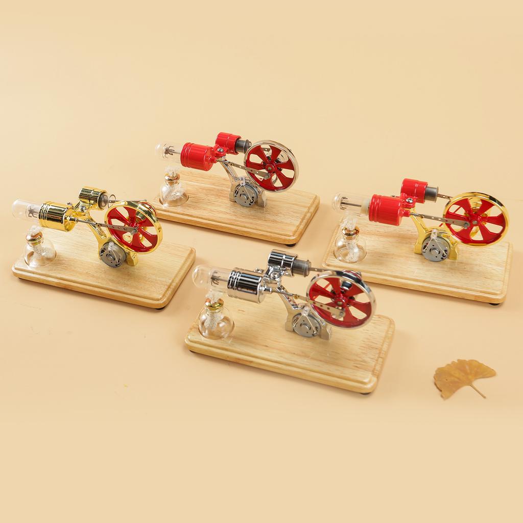 Комплект двигателя Стирлинга Электрический генератор Модель двигателя горячего воздуха Модель физического генератора со светодиодом