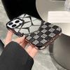 Чехол для iPhone 16 Pro Max с блестящей бумажной тарелкой, геометрическим ромбовидным узором из страз, гальваническим покрытием, ТПУ чехол для телефона