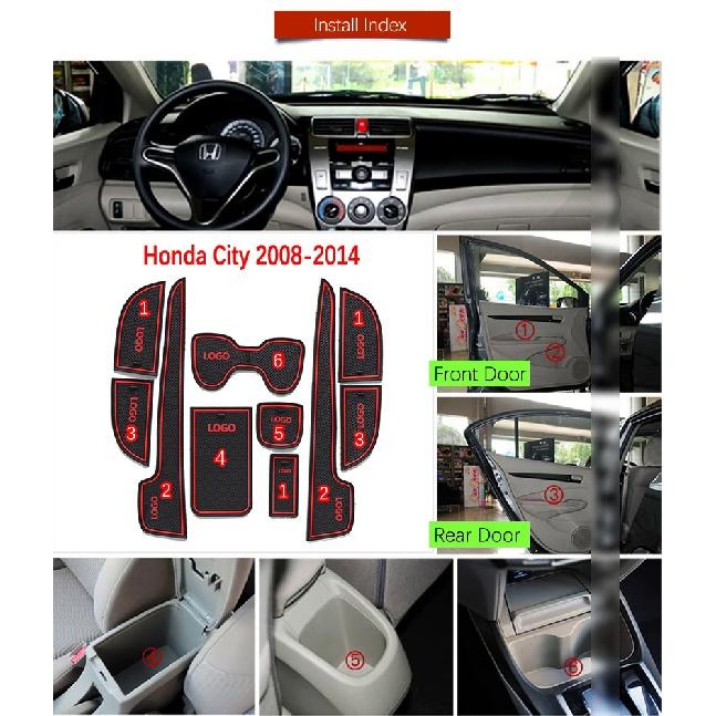 Противоскользящий коврик для ворот, резиновая подставка для Honda City 2008, 2009, 2010, 2011, 2012, 2013, 2014, GM2, GM3 MK5, аксессуары, автомобильные наклейки