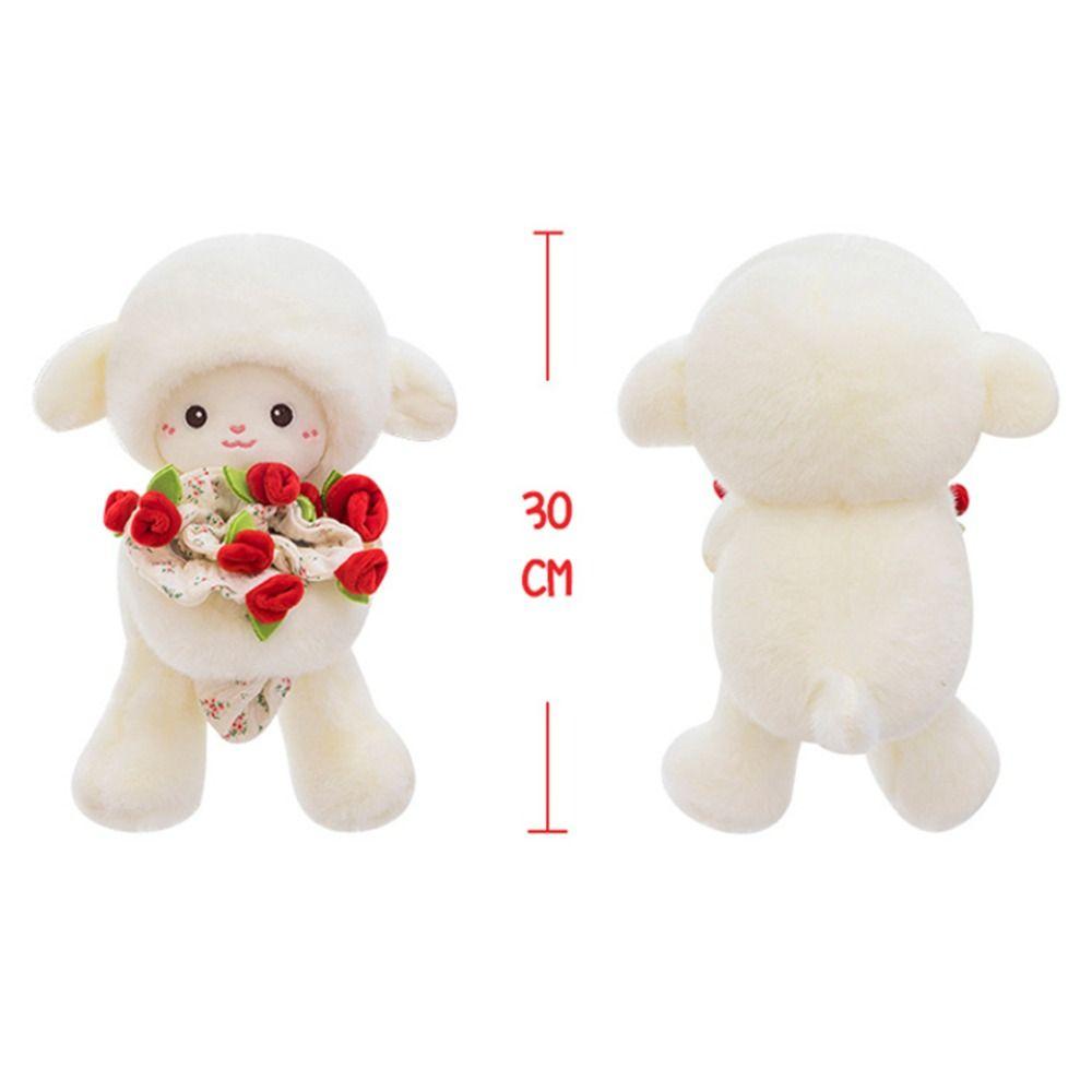 Soft Magnetic Hugging Lamb Small Rose Hat Plush Toy Cute Lamb Doll Toy  Birthday Gift