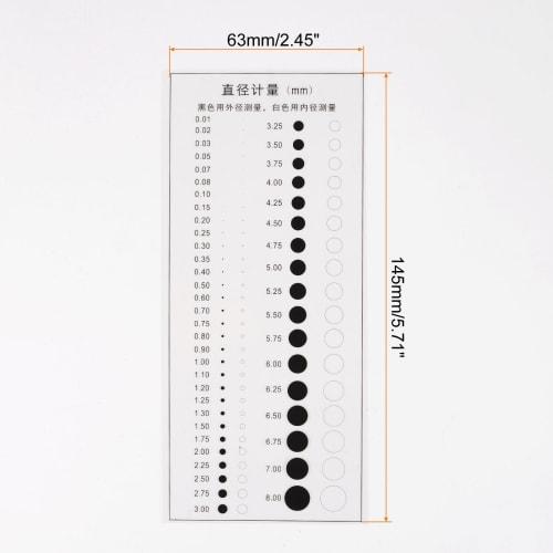 uxcell High-Precision SEC Size Estimation Chart Cover Transparency Defect Detection Film Ruler for Measuring Diameter Defects