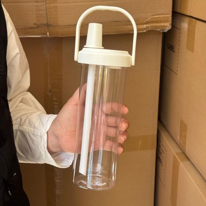 BPA-Free PC Plastic Travel Cup With Straw Kids Adults Portable Water Bottle 500ml 800ml Leakproof Outdoor Gym Office Use