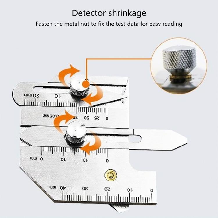 Welding Inspection Ruler Stainless Steel Double Slide Welding Pit Seam Gauge