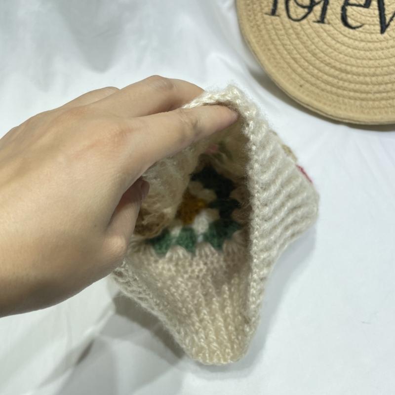 Вязаная балаклава с цветочным узором для студентов, взрослых, ветрозащитная зимняя шапка, шапка для защиты шеи, подростковая шапка для тепла, шапка для велоспорта