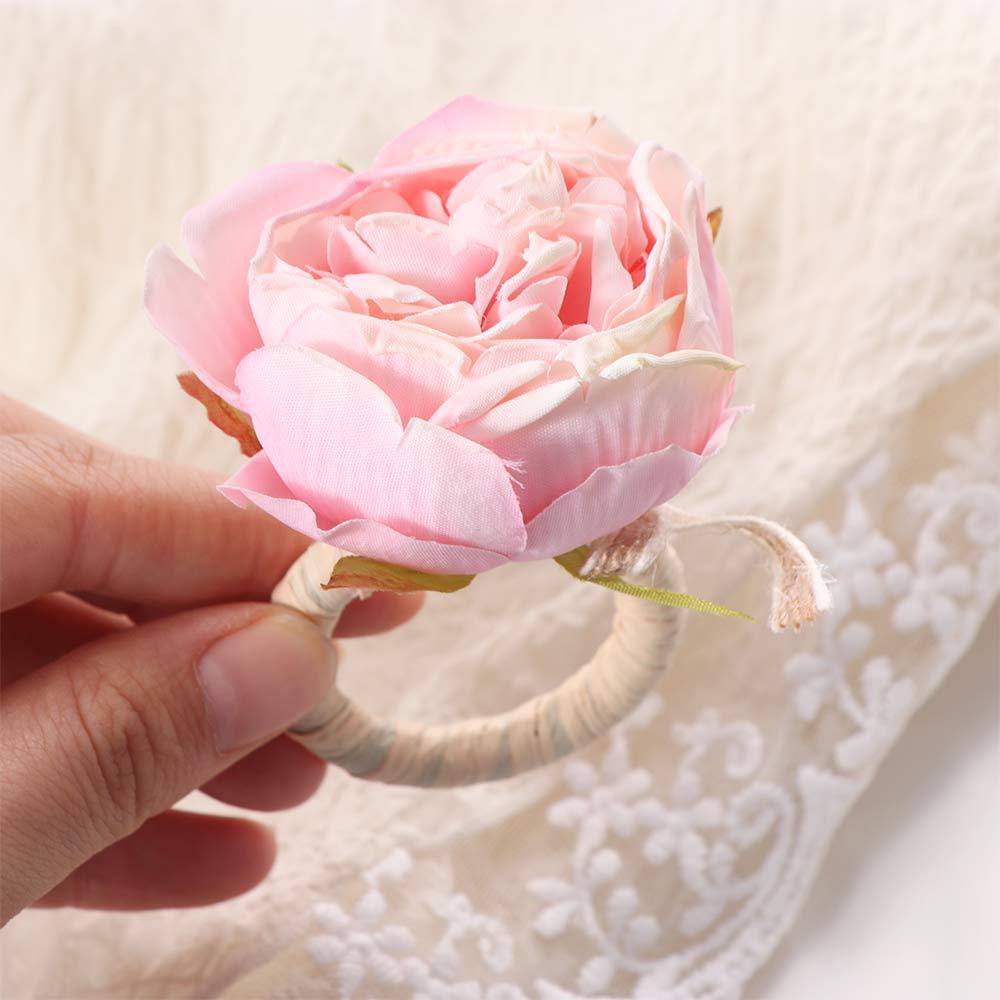 Romance Flower Napkin Holder Plastic Artificial Plant Napkin Holder For Wedding Mother's Day Party