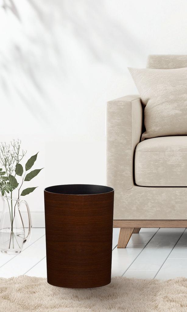 Asbel Lidless Trash Can Room Leclerc Wood Grain Flooring Harmony Brown Simple Design A6235 Bedroom/Living 8.2L
