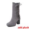 Fashion Large Size 32-45 High Heel Boots Women Shoes Woman Zip Up Shoelace Winter Boots Fringe Footwear Party Bottine
