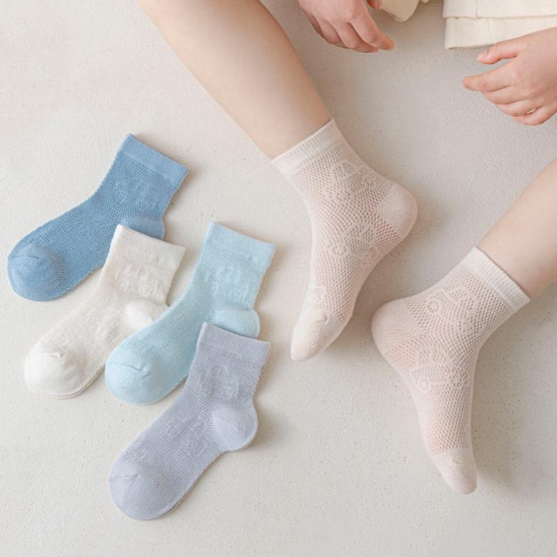 5 пар/набор Детские носки-сетка для мальчиков с мультяшной машинкой, летние тонкие дышащие носки для мальчиков, повседневные детские студенческие носки 2-12 лет, новые