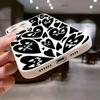 Мягкий силиконовый чехол для телефона Graffiti Black Devil Love Heart для iPhone 16 15 14 13 12 11 Pro Max 7 8 15 Plus X XR XS SE 2020